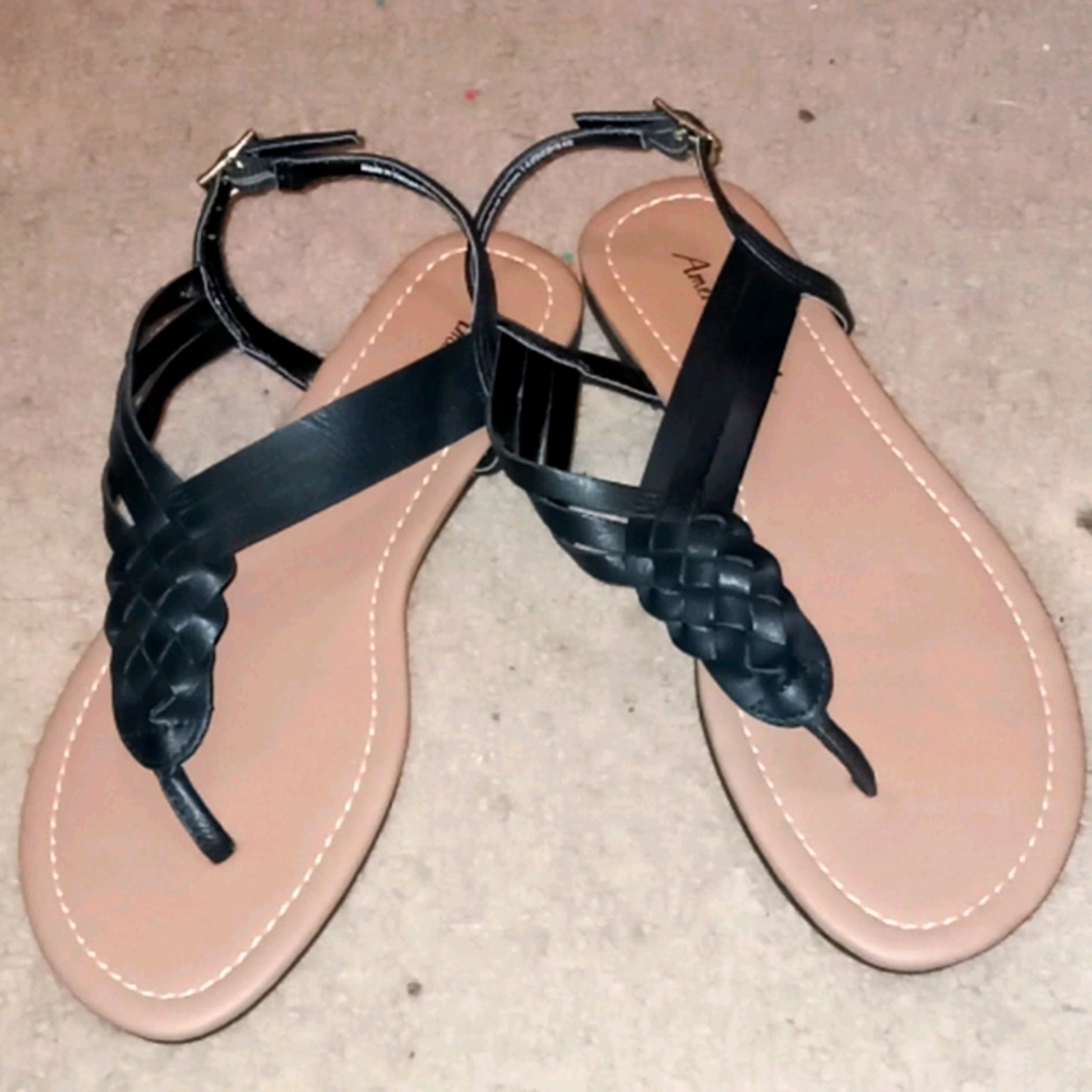 Black Woven Sandals